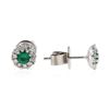 Image 2 : 14KT White Gold 0.40 ctw Emerald and Diamond Earrings