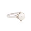 Image 2 : 14KT White Gold Pearl and Diamond Ring