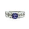 Image 1 : 14KT White Gold 0.85 ctw Tanzanite and Diamond Ring