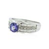 Image 2 : 14KT White Gold 0.85 ctw Tanzanite and Diamond Ring