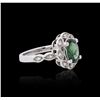 Image 2 : 14KT White Gold GIA Certified 2.16 ctw Alexandrite and Diamond Ring