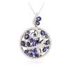 Image 2 : 14KT White Gold 10.17 ctw Sapphire and Diamond Pendant With Chain