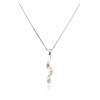 Image 2 : 14KT White Gold 0.10 ctw Diamond Pendant With Chain