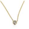 Image 2 : 14KT Yellow Gold 0.09 ctw Diamond Solitaire Necklace