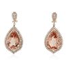 Image 1 : 14KT Rose Gold 24.62 Morganite and Diamond Earrings