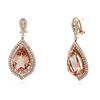 Image 2 : 14KT Rose Gold 24.62 Morganite and Diamond Earrings