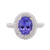 Image 1 : 14KT White Gold 2.51 ctw Tanzanite and Diamond Ring