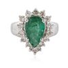 Image 1 : 14KT White Gold 2.23 ctw Emerald and Diamond Ring