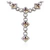 Image 1 : 14KT White Gold 7.74 ctw Multicolor Sapphire and Diamond Necklace