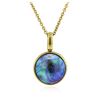 Image 1 : 14KT Yellow Gold Black Pearl Pendant With Chain