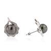 Image 2 : 18KT White Gold Pearl and Diamond Earrings