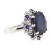 Image 2 : 14KT White Gold 10.80 ctw Sapphire and Diamond Ring