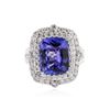 Image 1 : 18KT White Gold 4.85 ctw Tanzanite and Diamond Ring