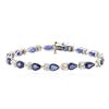 Image 1 : 14KT White Gold 14.70 ctw Sapphire and Diamond Bracelet