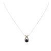 Image 1 : 14KT White Gold 1.52 ctw Sapphire and Diamond Pendant With Chain