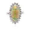 Image 1 : 14KT White Gold 2.61 ctw Opal and Diamond Ring