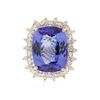 Image 1 : 14KT White Gold 15.93 ctw GIA Certified Tanzanite and Diamond Ring