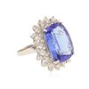 Image 2 : 14KT White Gold 15.93 ctw GIA Certified Tanzanite and Diamond Ring