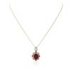 Image 1 : 14KT Yellow Gold 7.91 ctw Ruby and Diamond Pendant With Chain