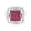 Image 1 : 14KT White Gold 1.86 ctw Ruby and Diamond Ring