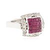 Image 2 : 14KT White Gold 1.86 ctw Ruby and Diamond Ring