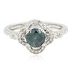 Image 1 : 18KT White Gold 1.02 ctw Blue Diamond Ring