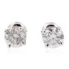 Image 1 : 14KT White Gold 1.24 ctw Diamond Solitaire Earrings