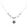 Image 1 : 18KT White Gold 3.20 ctw Ruby and Diamond Necklace