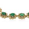 Image 2 : 14KT Yellow Gold 10.20 ctw Emerald and Diamond Bracelet