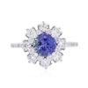 Image 1 : 14KT White Gold 1.53 ctw Tanzanite and Diamond Ring