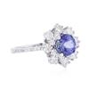 Image 2 : 14KT White Gold 1.53 ctw Tanzanite and Diamond Ring