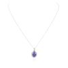 Image 1 : 14KT White Gold 3.29 ctw Tanzanite and Diamond Pendant With Chain