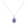 Image 2 : 14KT White Gold 3.29 ctw Tanzanite and Diamond Pendant With Chain