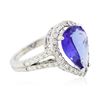 Image 2 : 14KT White Gold 4.01 ctw Tanzanite and Diamond Ring