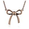 Image 1 : 14KT Rose Gold Bow Necklace