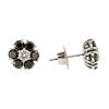 Image 2 : 14KT White Gold 3.32 ctw Black and White Diamond Earrings