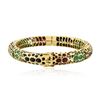 Image 2 : 14KT Yellow Gold 12.60 ctw Multi Gemstone Bangle Bracelet