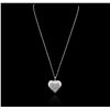 Image 1 : 14KT White Gold 1.29 ctw Diamond Heart Pendant With Chain