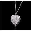 Image 3 : 14KT White Gold 1.29 ctw Diamond Heart Pendant With Chain