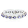 Image 1 : 14KT White Gold 10.40 ctw Tanzanite and Diamond Bracelet