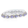 Image 2 : 14KT White Gold 10.40 ctw Tanzanite and Diamond Bracelet