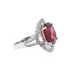 Image 2 : 14KT White Gold 7.70 ctw Ruby and Diamond Ring