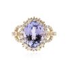 Image 1 : 14KT Yellow Gold 4.45 ctw Tanzanite and Diamond Ring