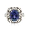 Image 1 : 14KT White Gold 4.77 ctw Tanzanite and Diamond Ring