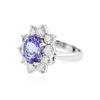 Image 2 : 14KT White Gold 2.80 ctw Tanzanite and Diamond Ring