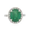 Image 1 : 14KT White Gold 4.33 ctw Emerald and Diamond Ring