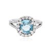 Image 1 : 14KT White Gold 3.26 ctw Blue Zircon and Diamond Ring