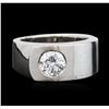 Image 1 : 14KT White Gold 1.02 ctw Brilliant Cut Diamond Solitaire Ring