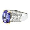 Image 2 : 14KT Two-Tone Gold 2.80 ctw Tanzanite and Diamond Ring