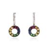 Image 1 : 14KT White Gold 1.31 ctw Multi Gemstone and Diamond Earrings